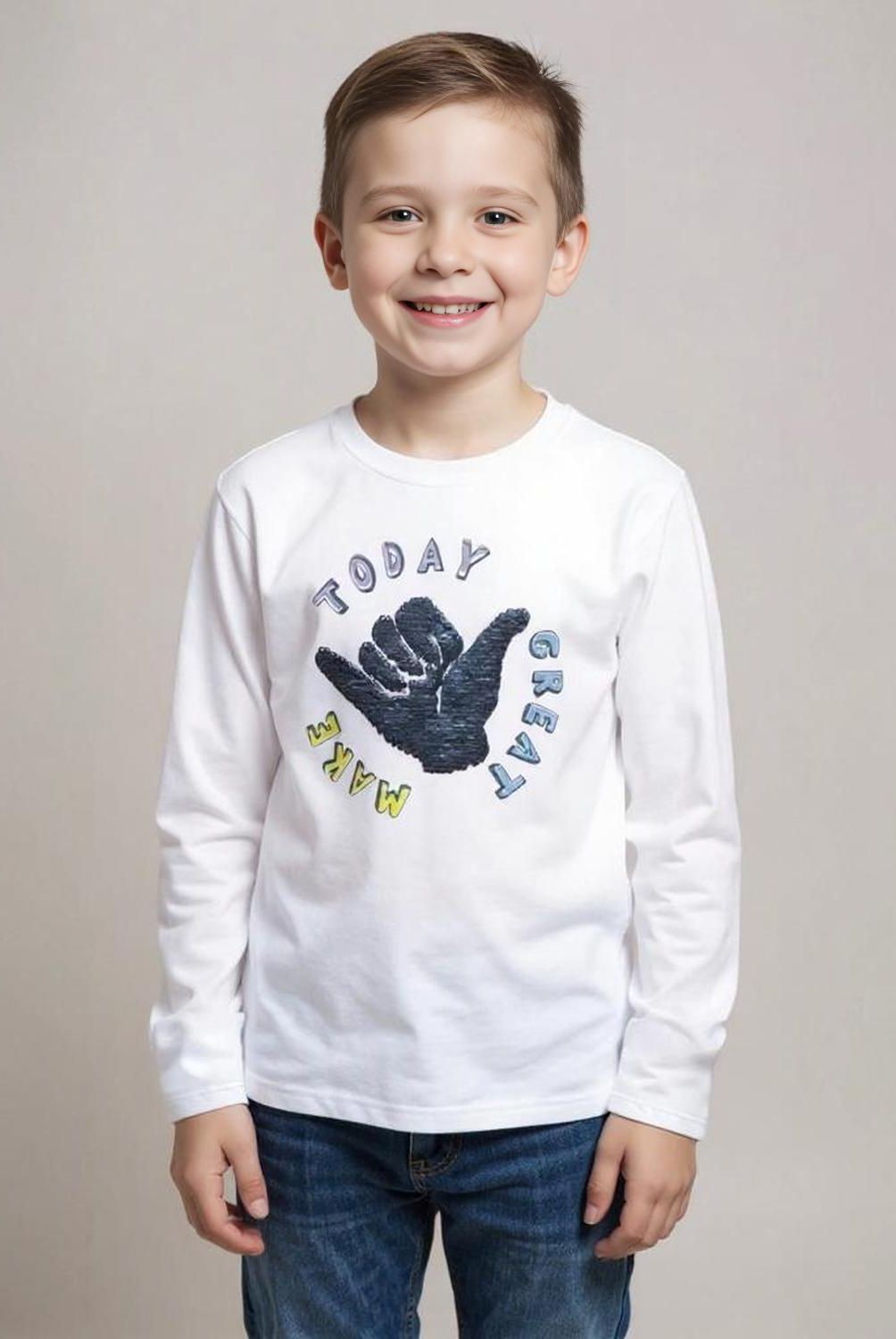 YAMP - Polera Manga Larga Algodón Estampada Niño Yamp