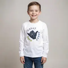 YAMP - Polera Manga Larga Algodón Estampada Niño
