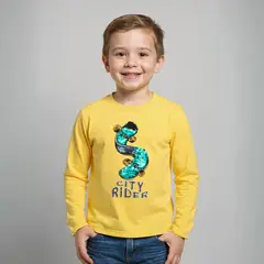 YAMP - Polera Manga Larga Algodón Estampada Niño