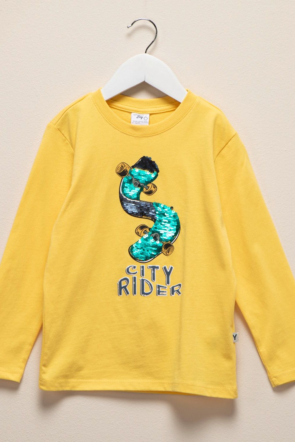 YAMP - Polera Manga Larga Algodón Estampada Niño Yamp