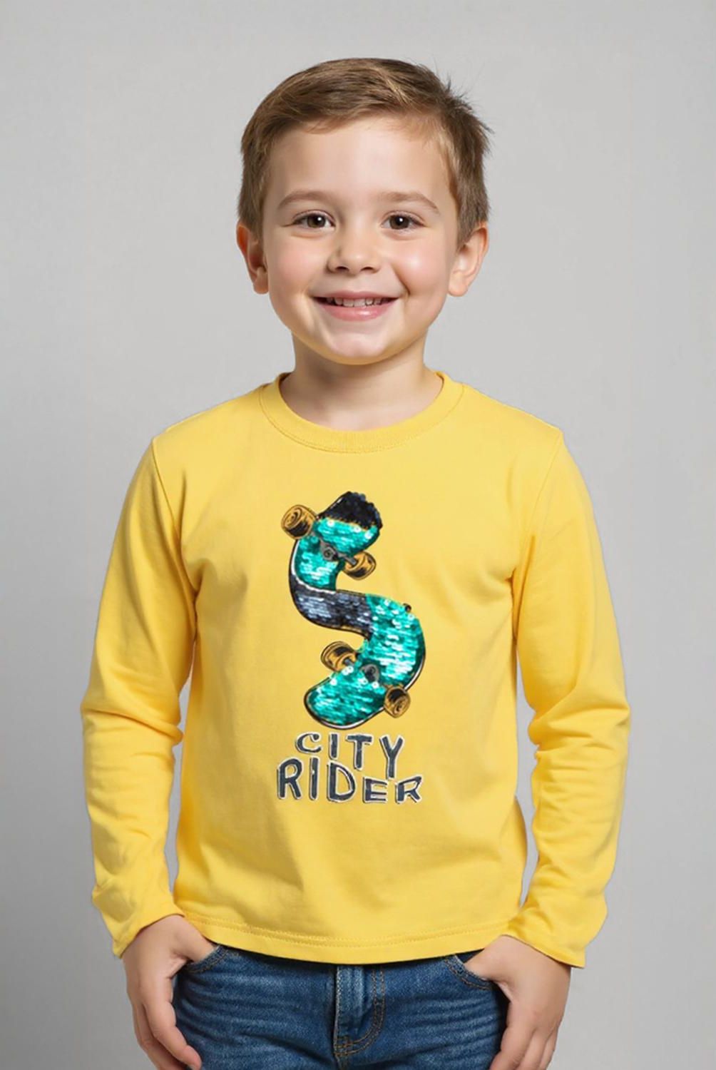 YAMP - Polera Manga Larga Algodón Estampada Niño Yamp