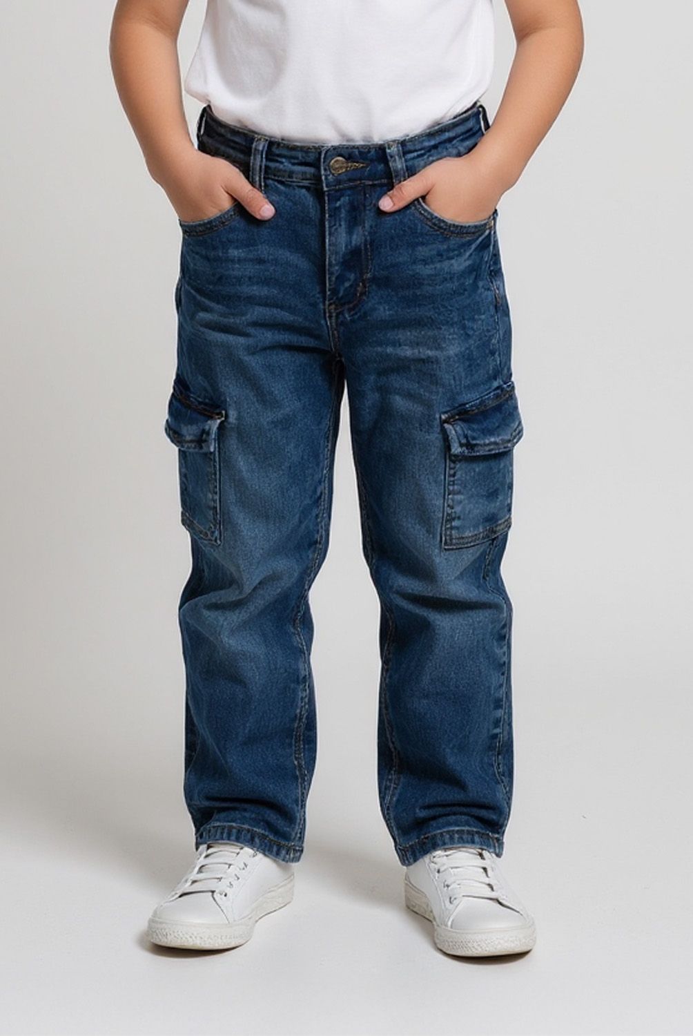 YAMP - Jeans Cargo Denim Yamp Niño Tiro Medio