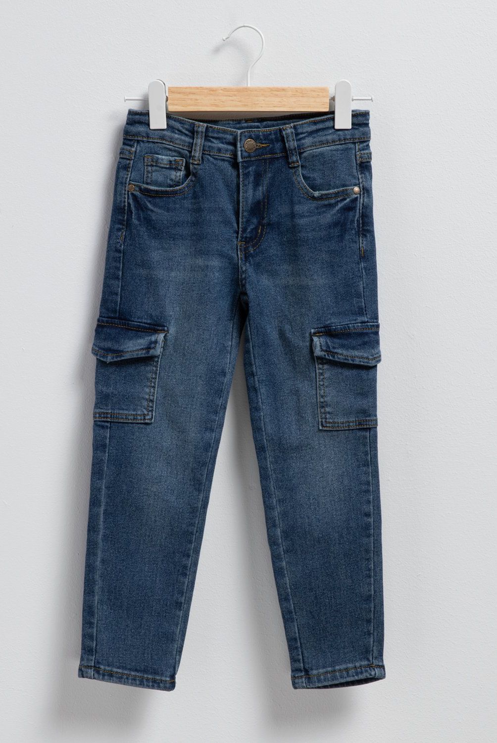 YAMP - Jeans Cargo Denim Yamp Niño Tiro Medio