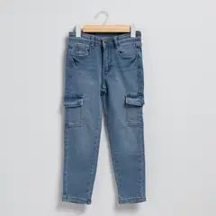 YAMP - Jeans Cargo Denim Niño Tiro Medio