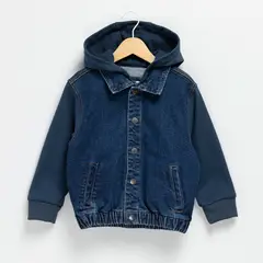 YAMP - Chaqueta Denim con Gorro Niño Manga Larga Casual