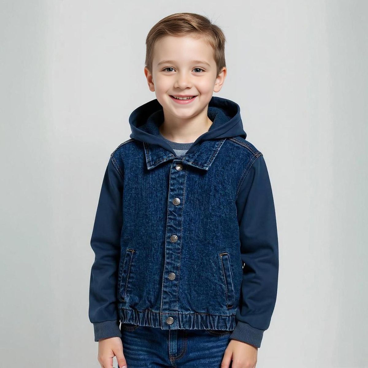 YAMP - Chaqueta Denim con Gorro Yamp Niño Manga Larga Casual