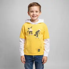 YAMP - Polera Algodón con Capucha Estampada Niño