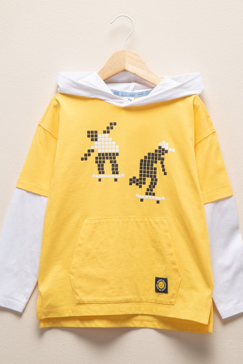 YAMP - Polera Yamp Algodón con Capucha Estampada Niño