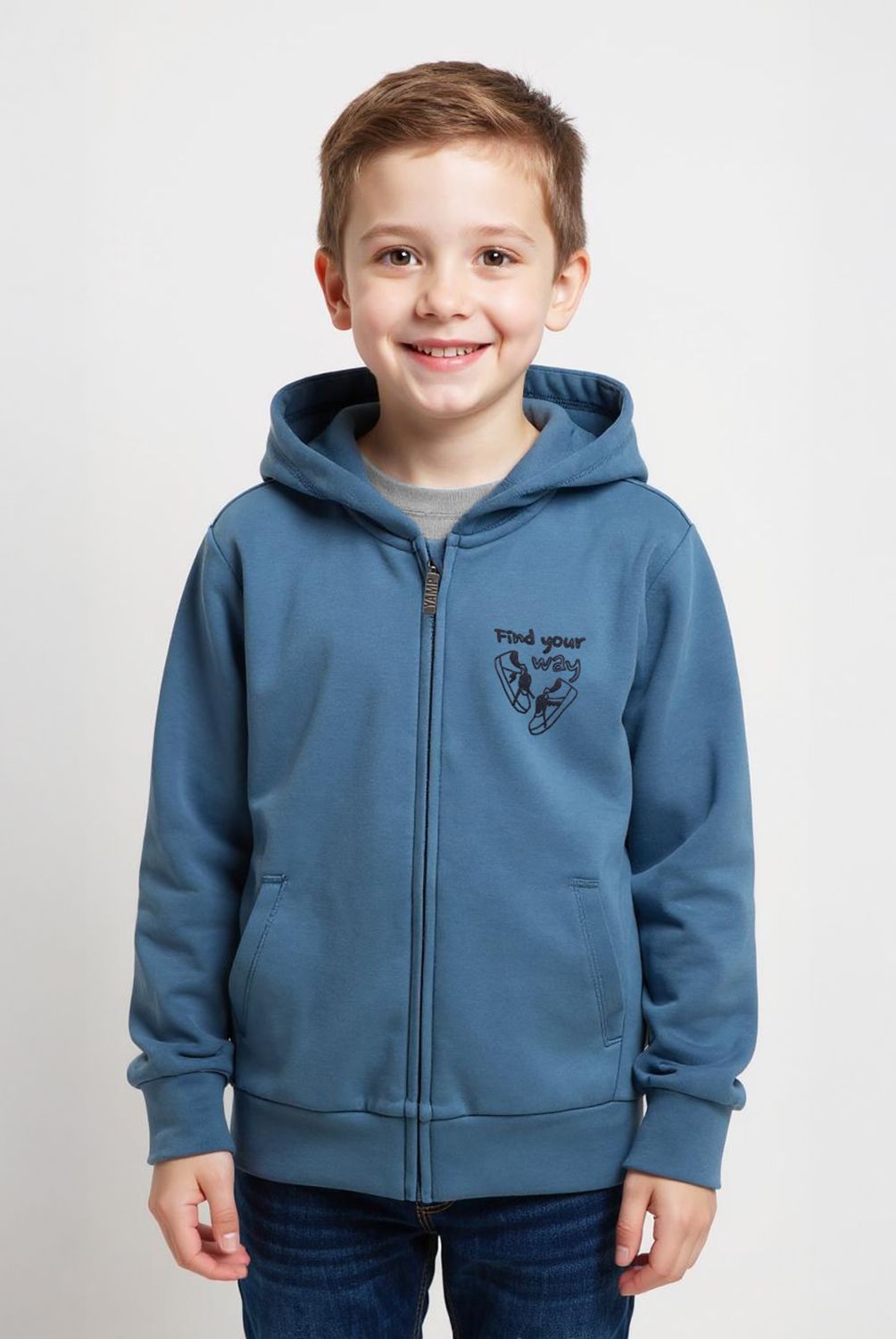 YAMP - Polerón Niño Yamp Polialgodón Estampado con Capucha
