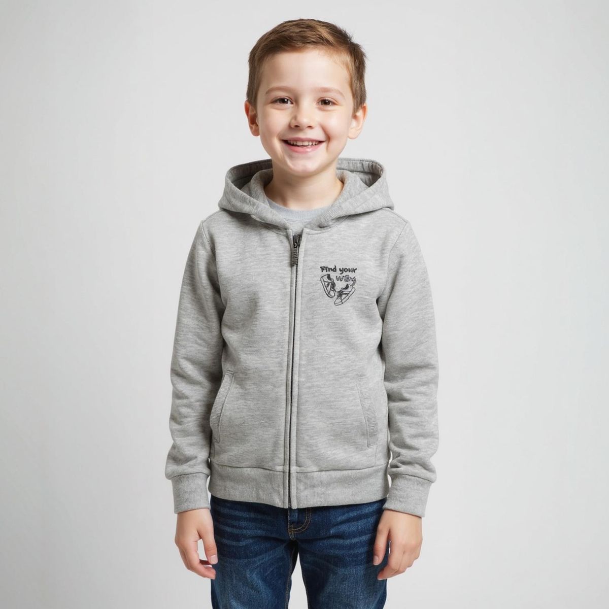 YAMP - Polerón Niño Yamp Polialgodón Estampado con Capucha