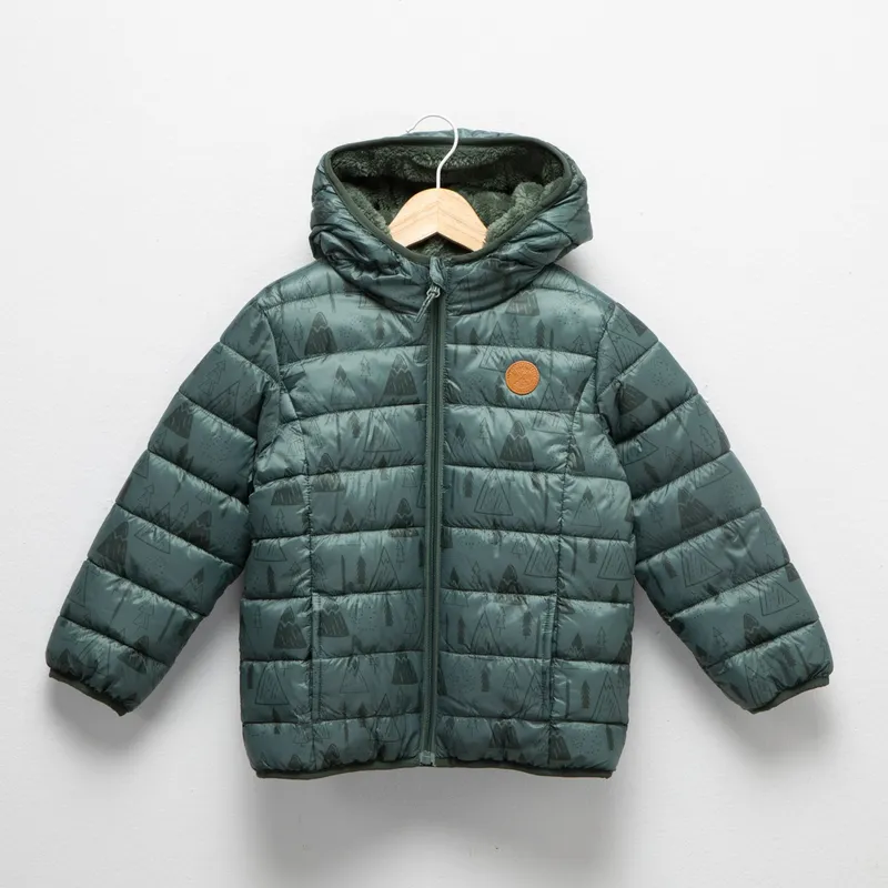 YAMP - Parka Niño Yamp Estampada con Capucha y Forro Peludo