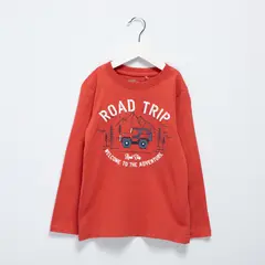 YAMP - Polera Manga Larga Algodón Estampada Niño