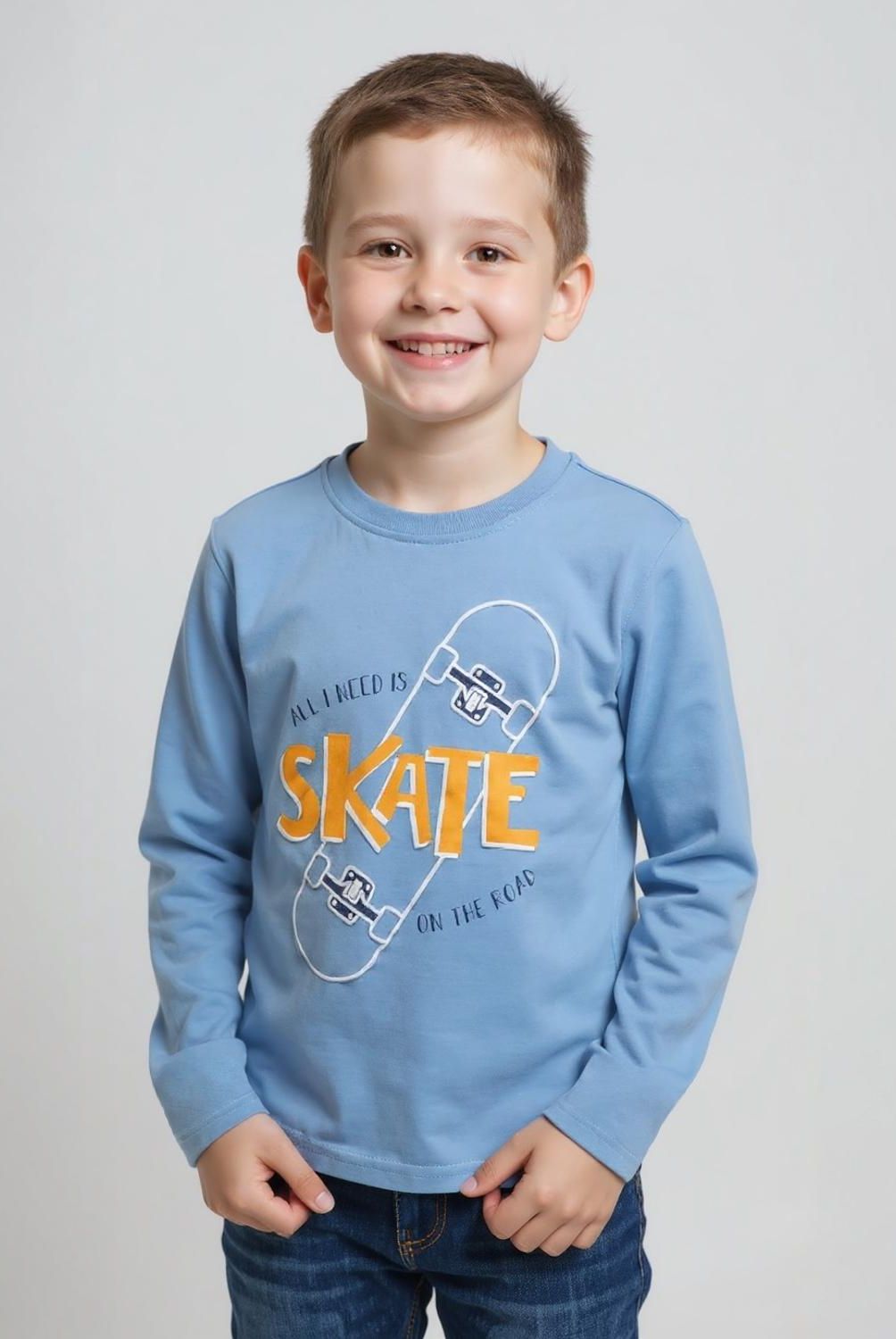 YAMP - Polera Manga Larga Algodón Estampada Niño Yamp