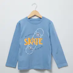 YAMP - Polera Manga Larga Algodón Estampada Niño