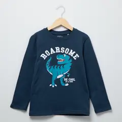 YAMP - Polera Manga Larga Algodón Estampada Niño