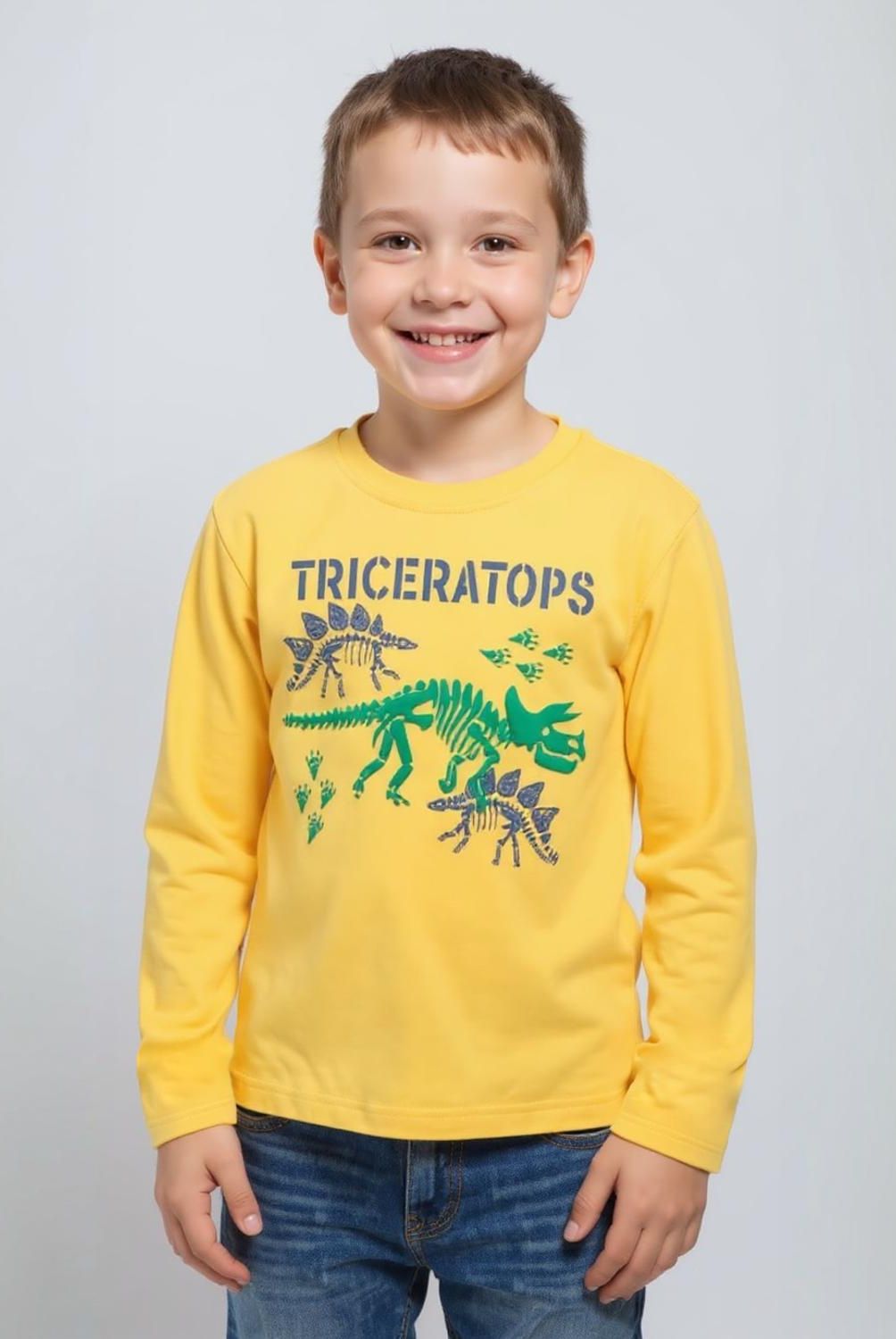 YAMP - Polera Manga Larga Algodón Estampada Niño Yamp