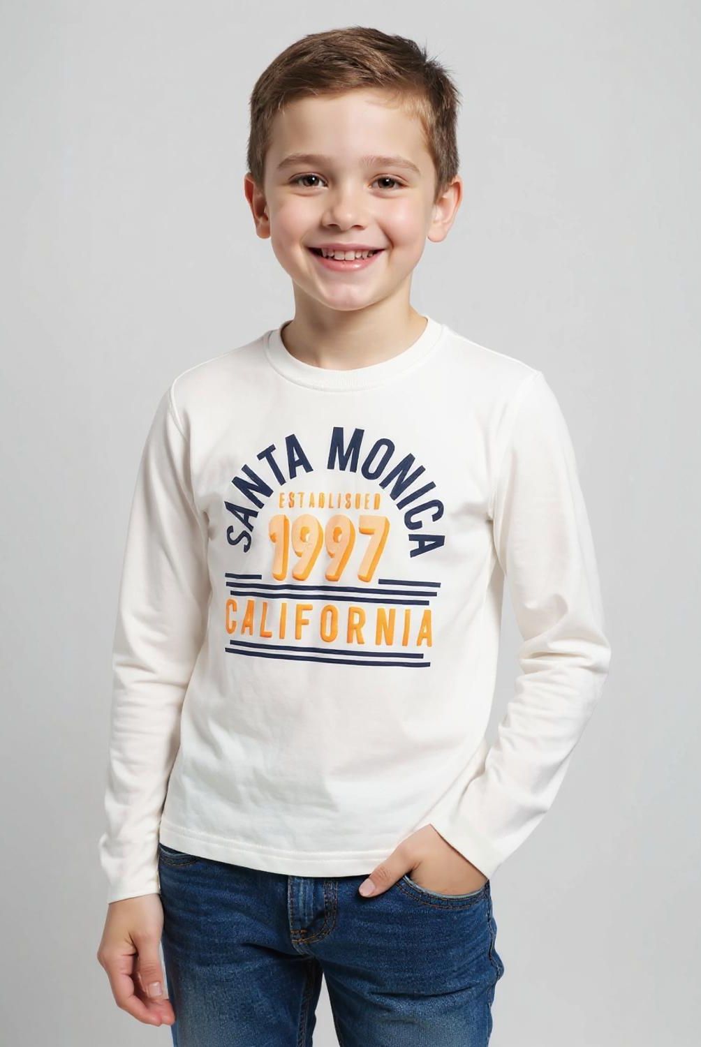 YAMP - Polera Manga Larga Algodón Estampada Niño Yamp