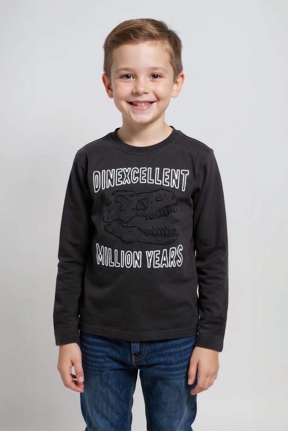 YAMP - Polera Manga Larga Algodón Estampada Niño Yamp