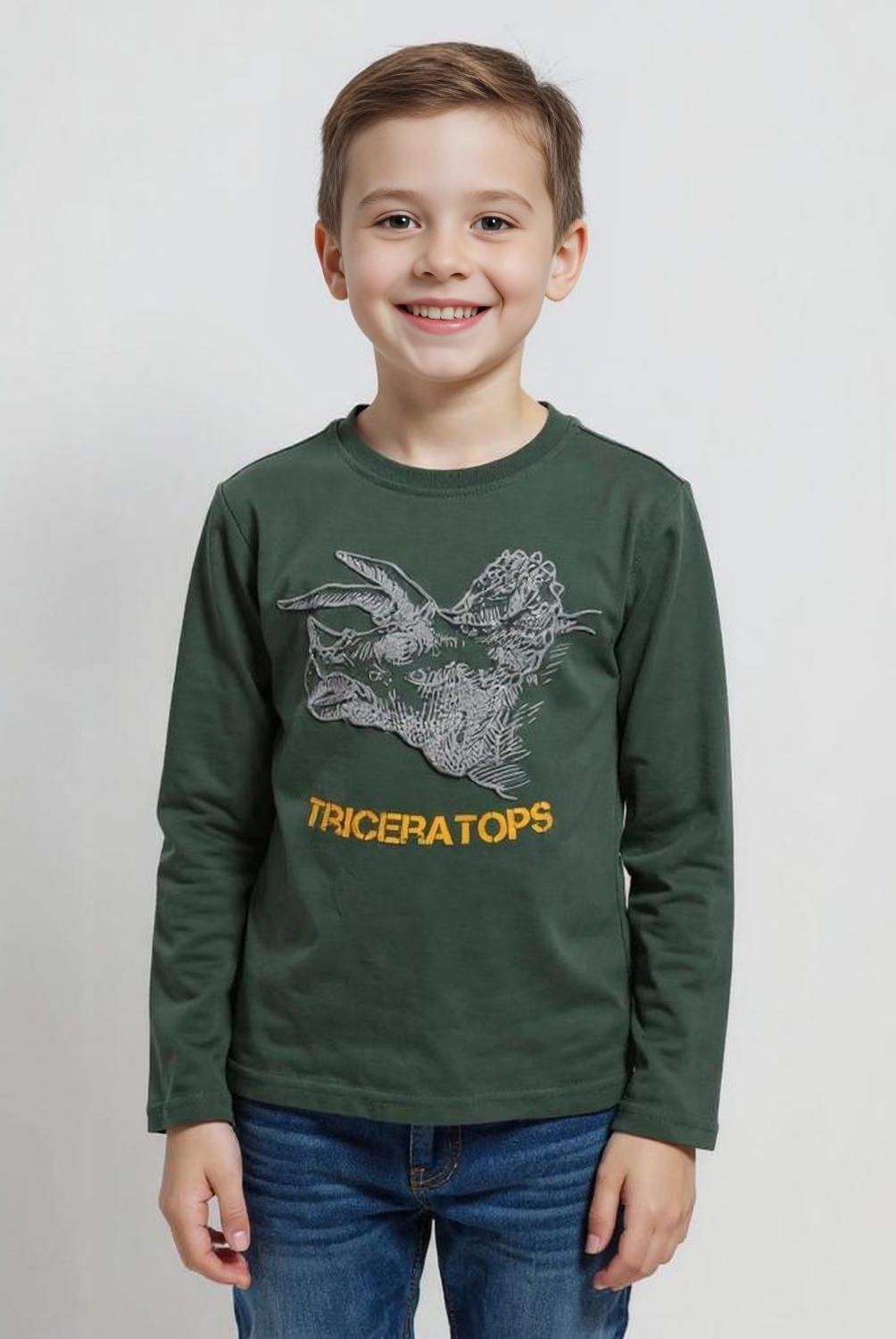 YAMP - Polera Manga Larga Algodón Estampada Niño Yamp