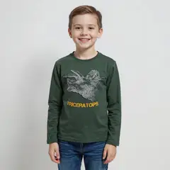 YAMP - Polera Manga Larga Algodón Estampada Niño
