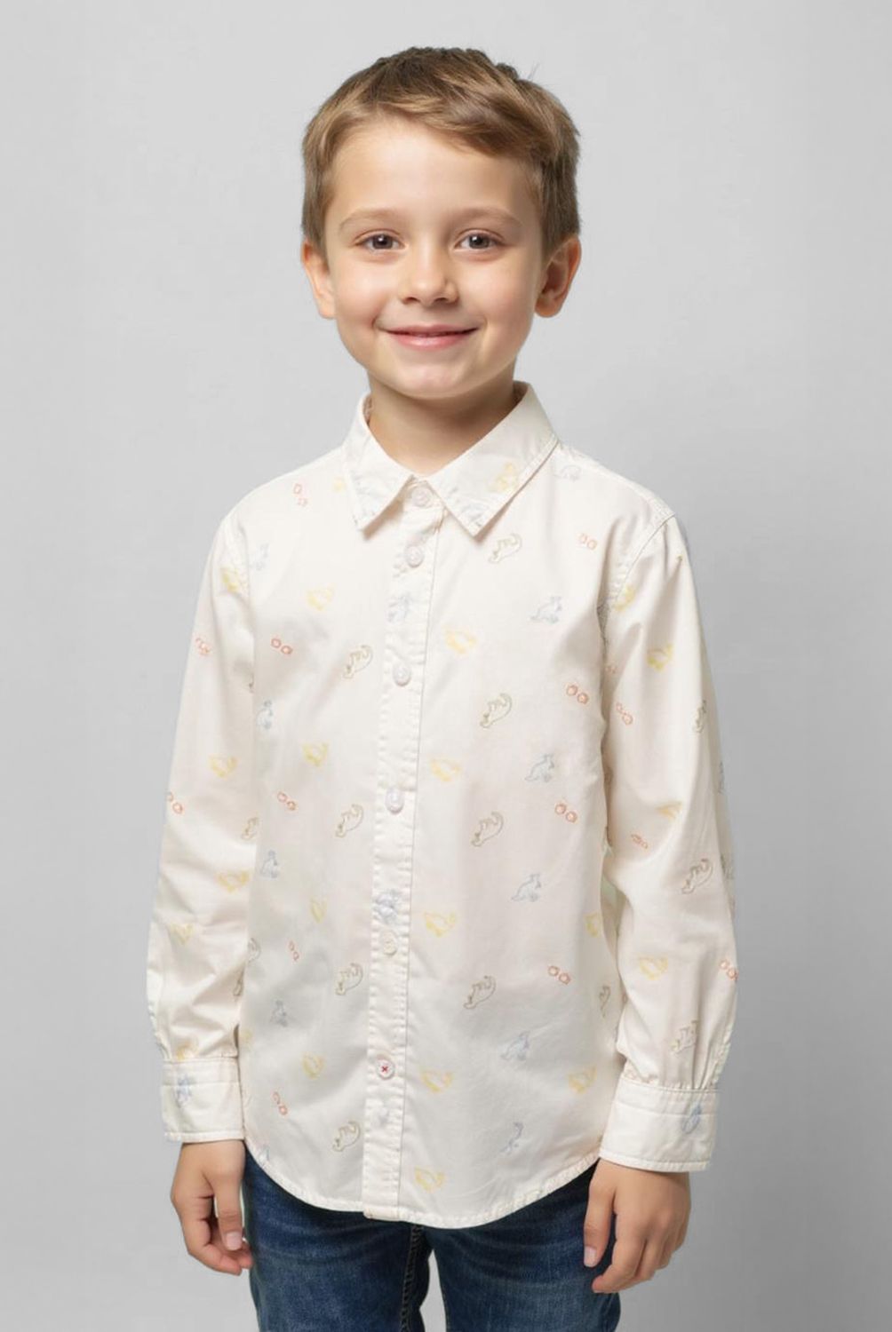 YAMP - Camisa Estampada Manga Larga Algodón Niño Yamp