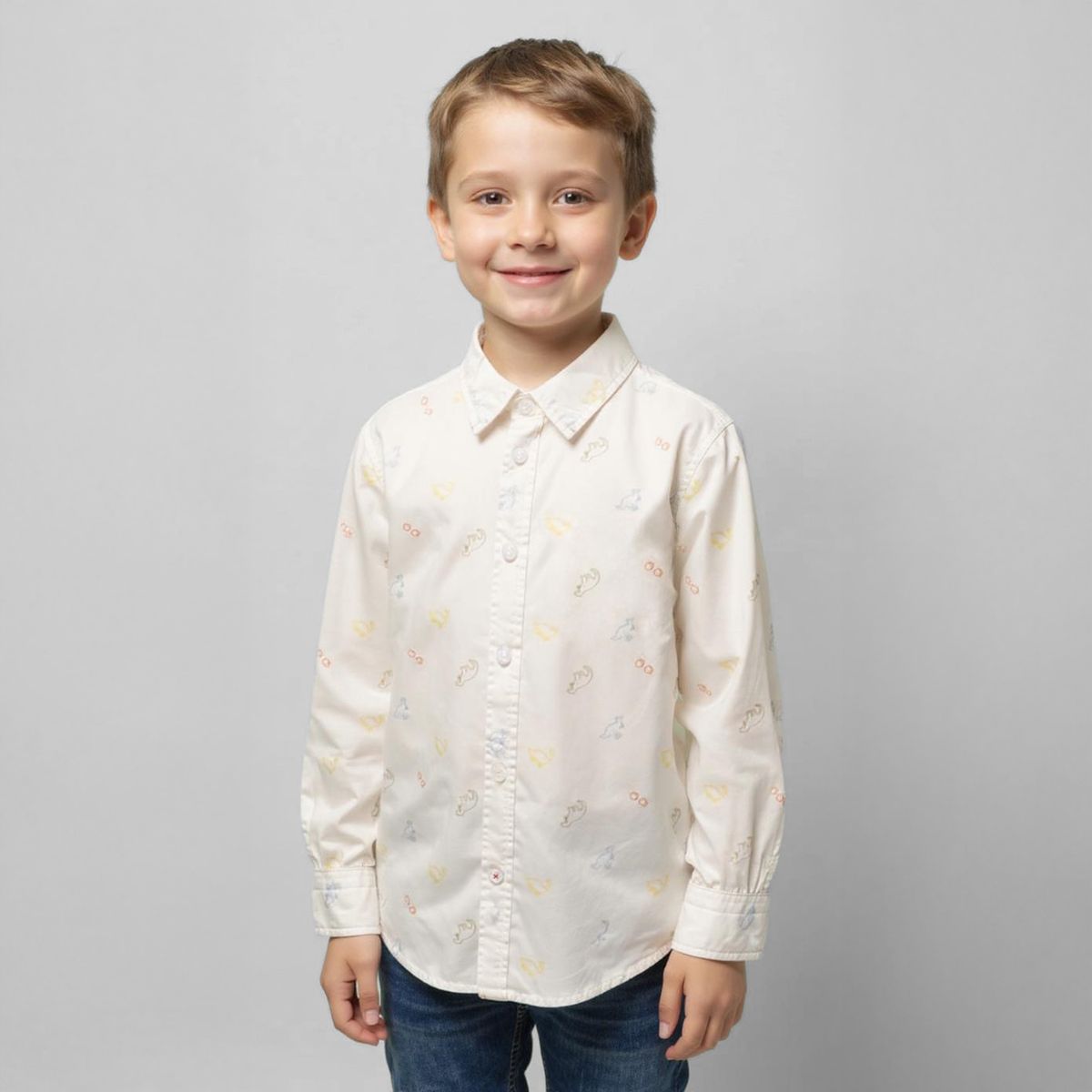 YAMP - Camisa Estampada Manga Larga Algodón Niño Yamp