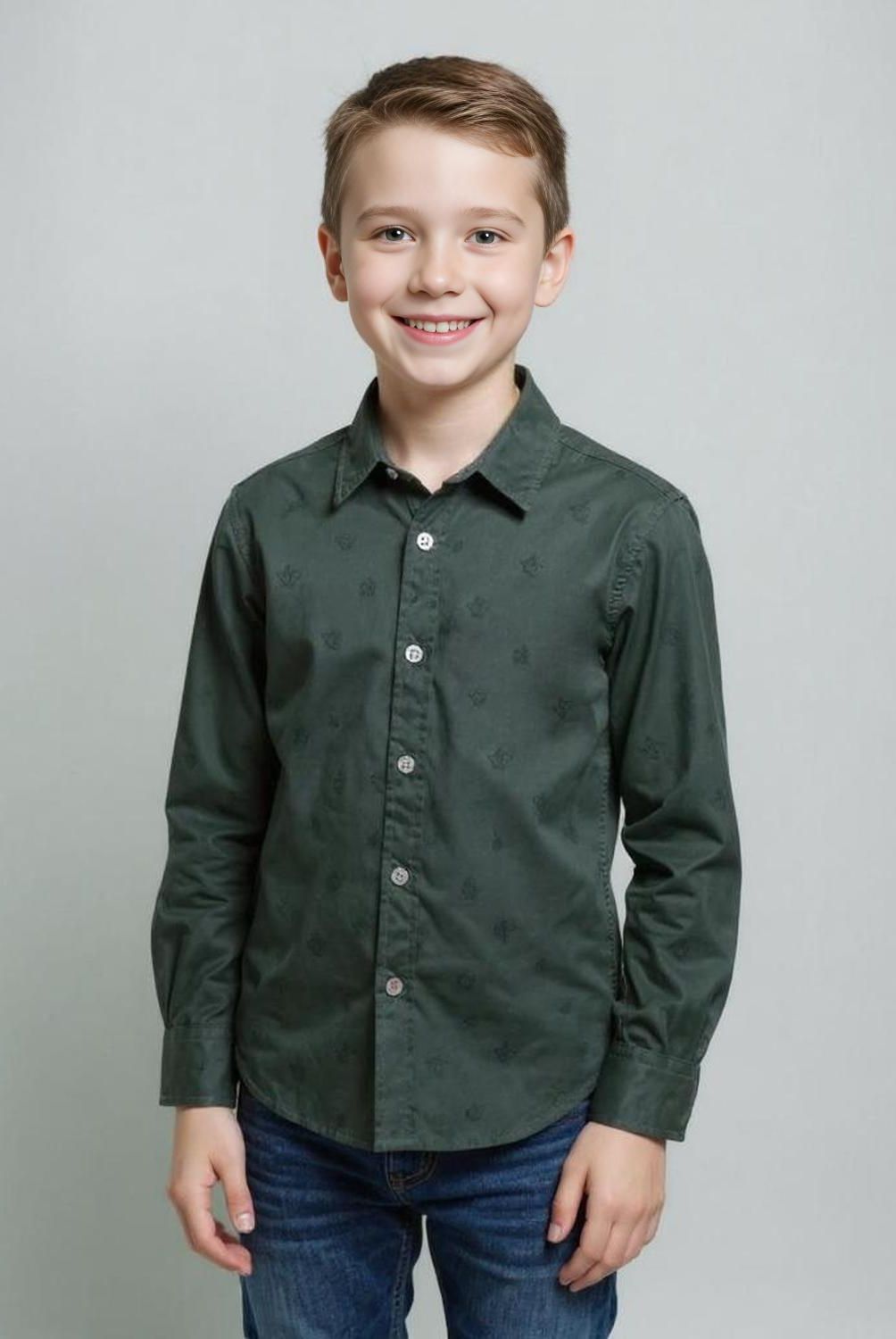 YAMP - Camisa Estampada Manga Larga Algodón Niño Yamp