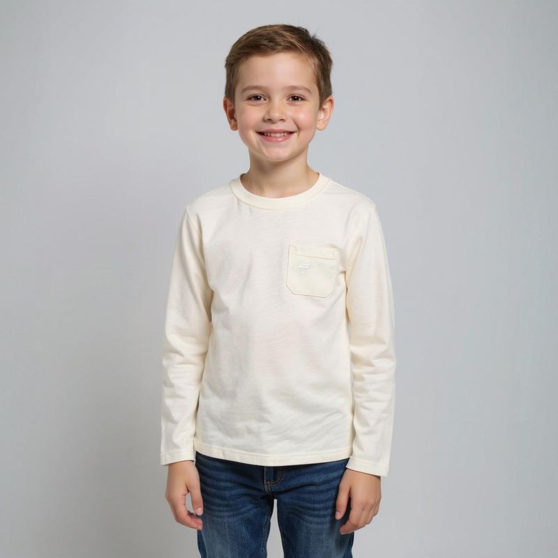 YAMP - Polera Manga Larga Algodón Niño Yamp Cuello Redondo