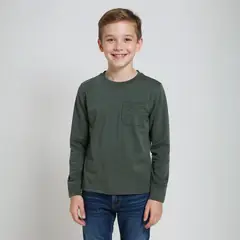 YAMP - Polera Manga Larga Algodón Niño Cuello Redondo