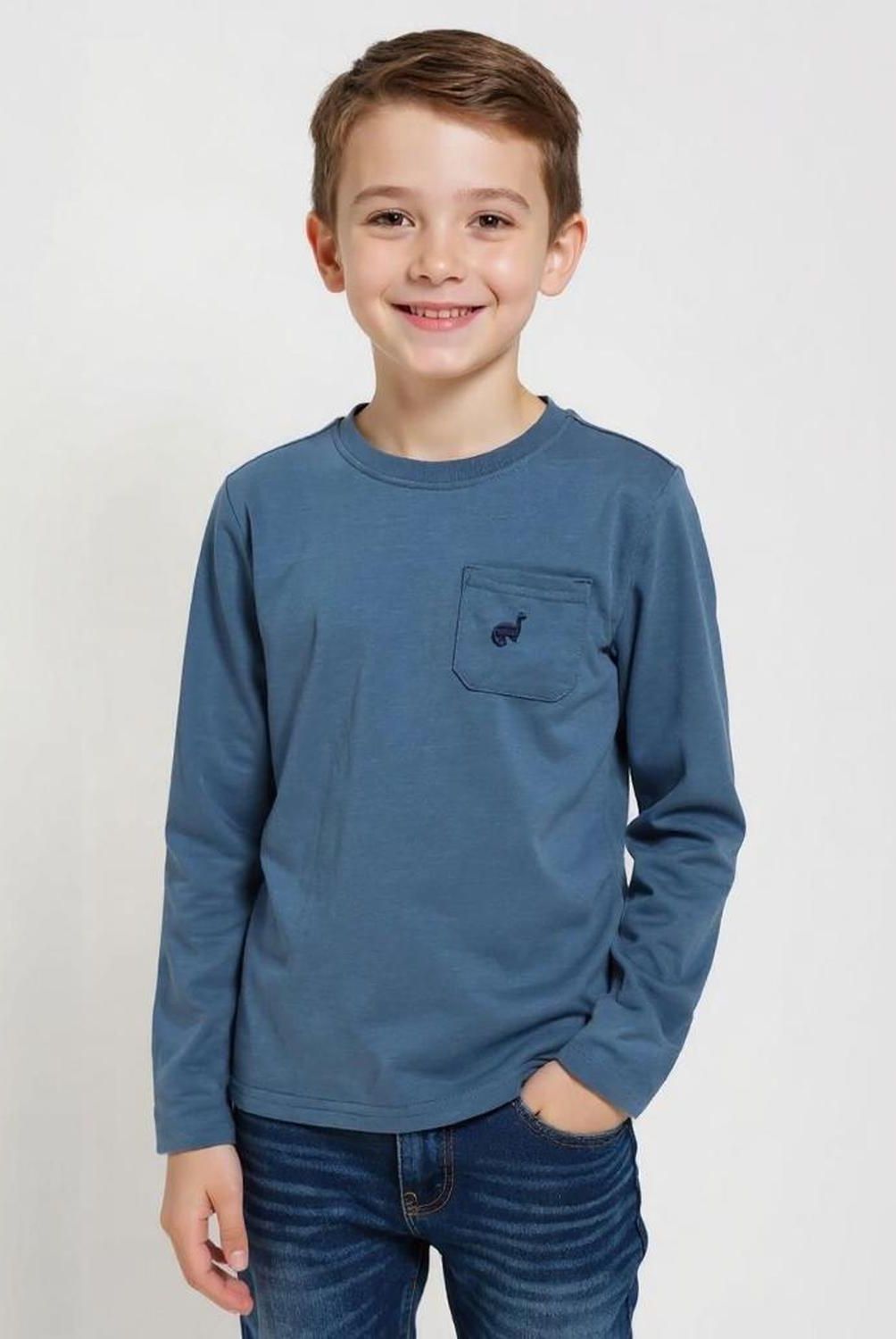 YAMP - Polera Manga Larga Algodón Niño Yamp Cuello Redondo