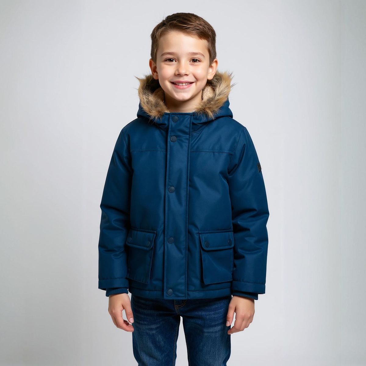 YAMP - Parka Yamp Con Capucha Y Forro Peludo Niño