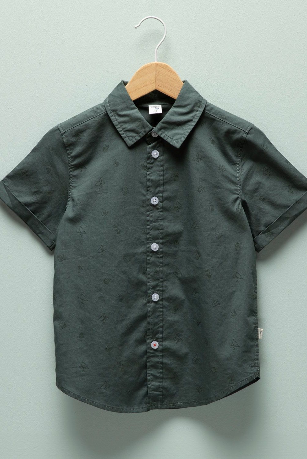 YAMP - Camisa Yamp Estampada Manga Corta Algodón Niño