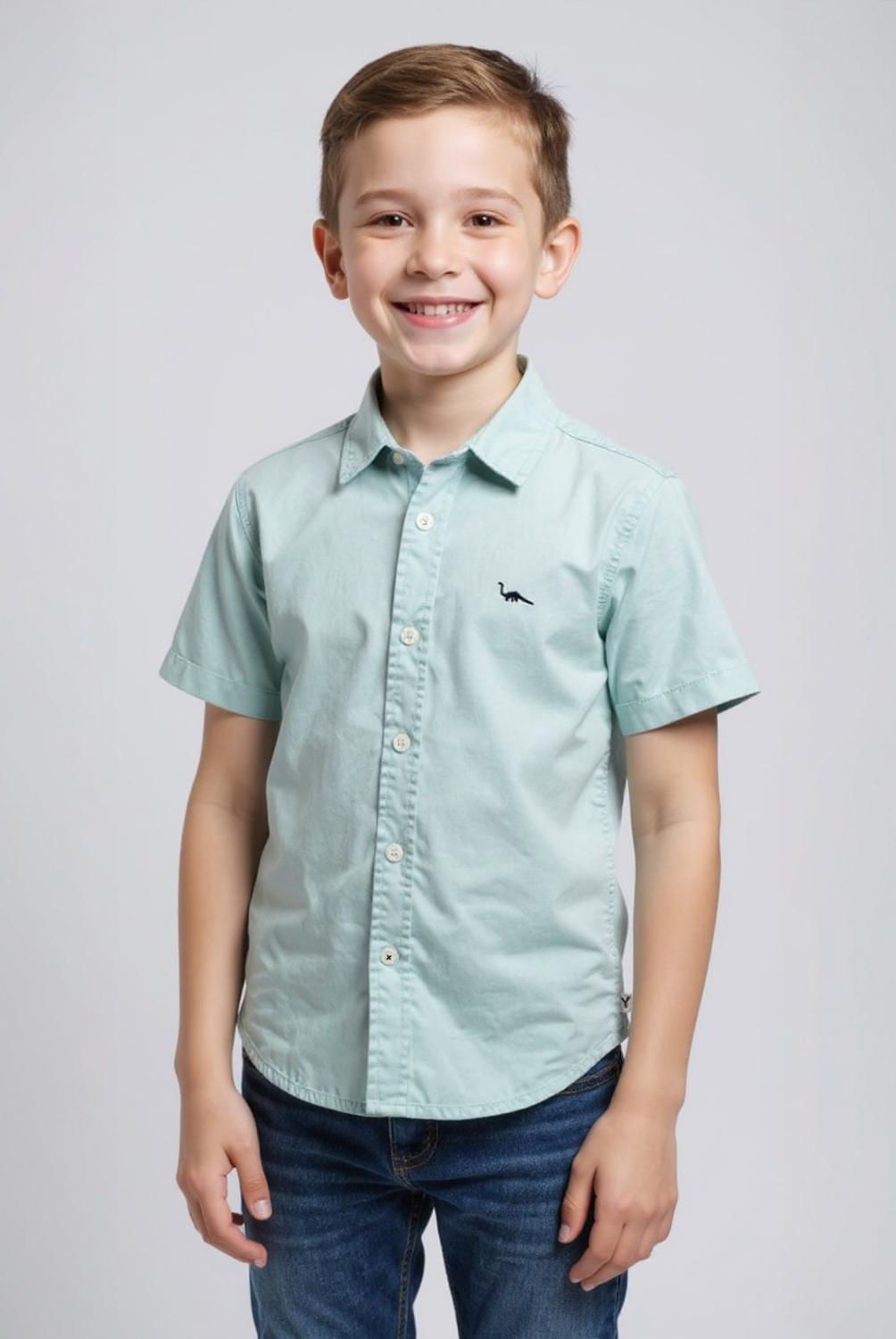YAMP - Camisa Yamp Estampada Manga Corta Algodón Niño