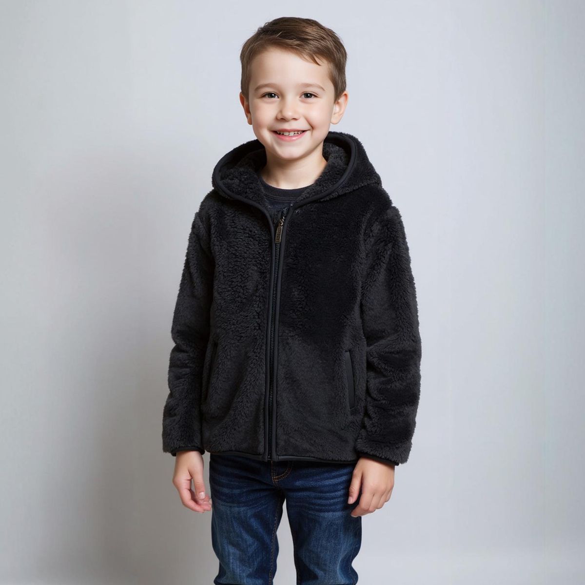 YAMP - Polerón Peludo Con Capucha Niño Yamp