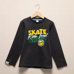 YAMP - Polera Manga Larga Algodón Estampada Niño