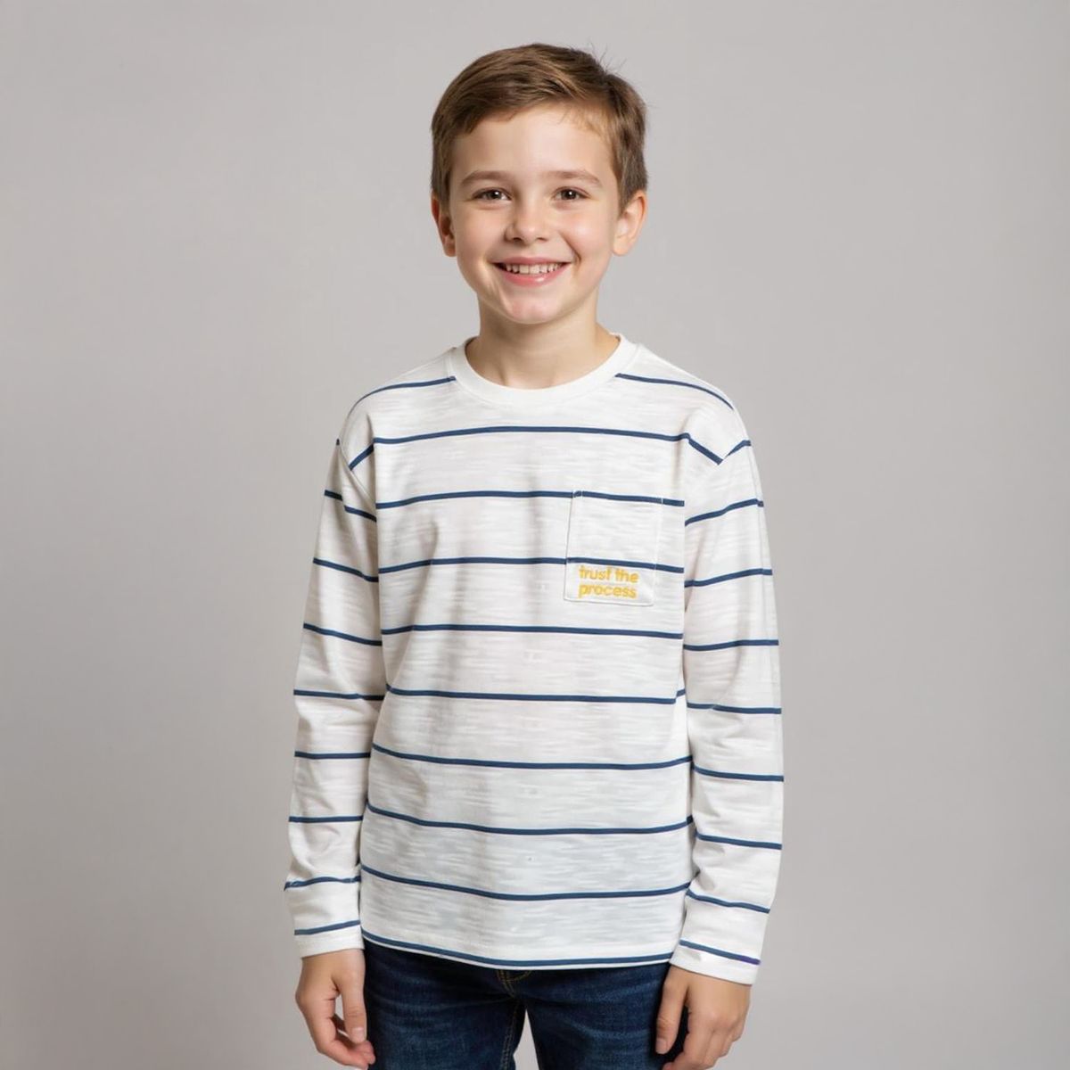 YAMP - Polera Rayada Manga Larga Algodón Niño Yamp