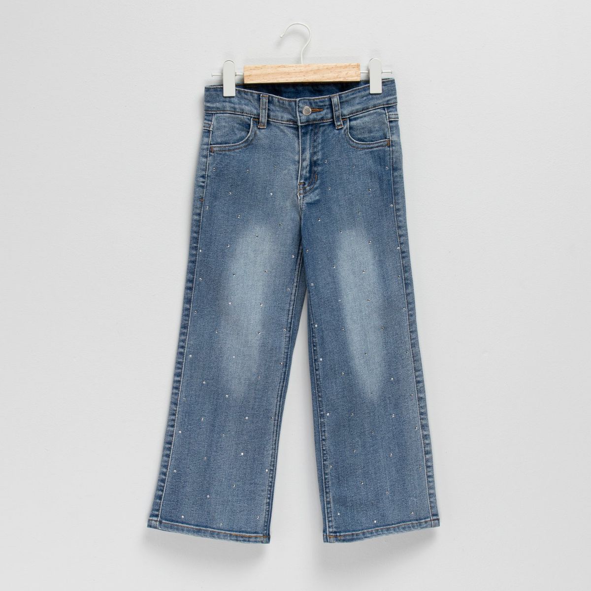 YAMP - Jeans Wide Leg Denim con Strass Niña Yamp