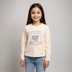 YAMP - Polera Algodón Manga Larga Niña Diseño Estampado