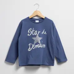 YAMP - Polera Algodón Manga Larga Niña Diseño Estampado