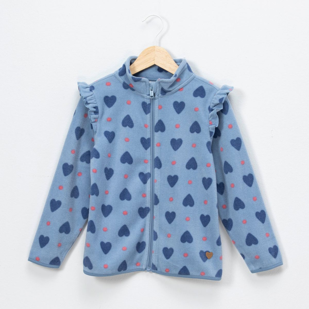 YAMP - Polerón Polar Niña Yamp Estampado Corazones con Volantes