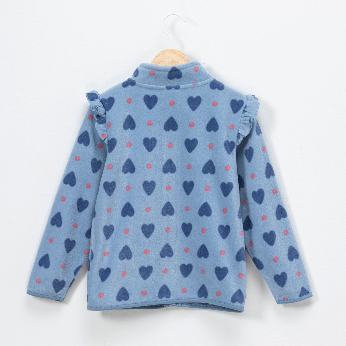 YAMP - Polerón Polar Niña Yamp Estampado Corazones con Volantes