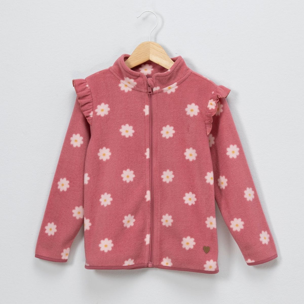 YAMP - Polerón Polar Niña Yamp Estampado Corazones con Volantes