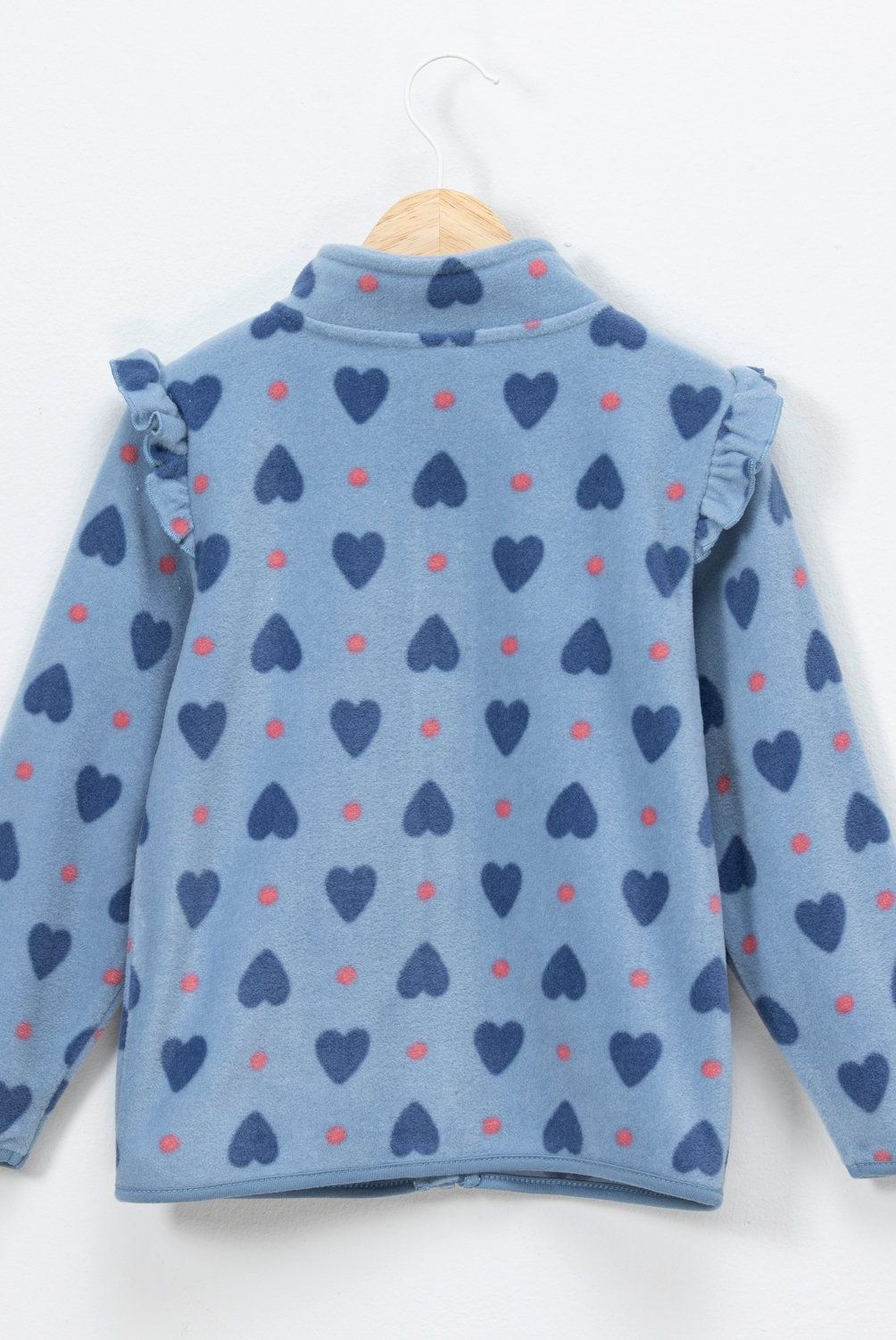 YAMP - Polerón Polar Niña Yamp Estampado Corazones con Volantes