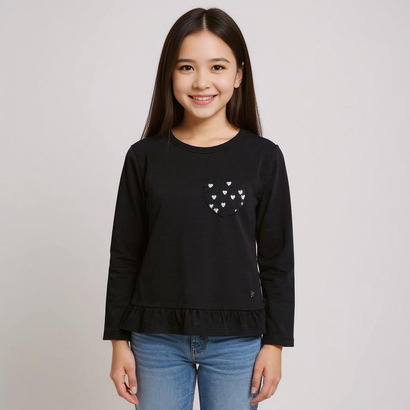 YAMP - Polera Manga Larga Algodón Yamp Niña Estampada