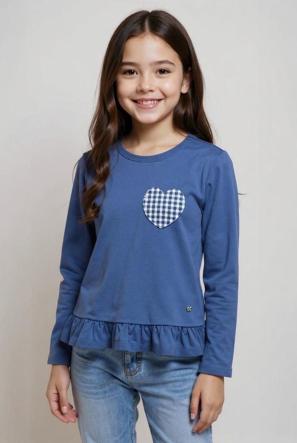 YAMP - Polera Manga Larga Algodón Yamp Niña Estampada