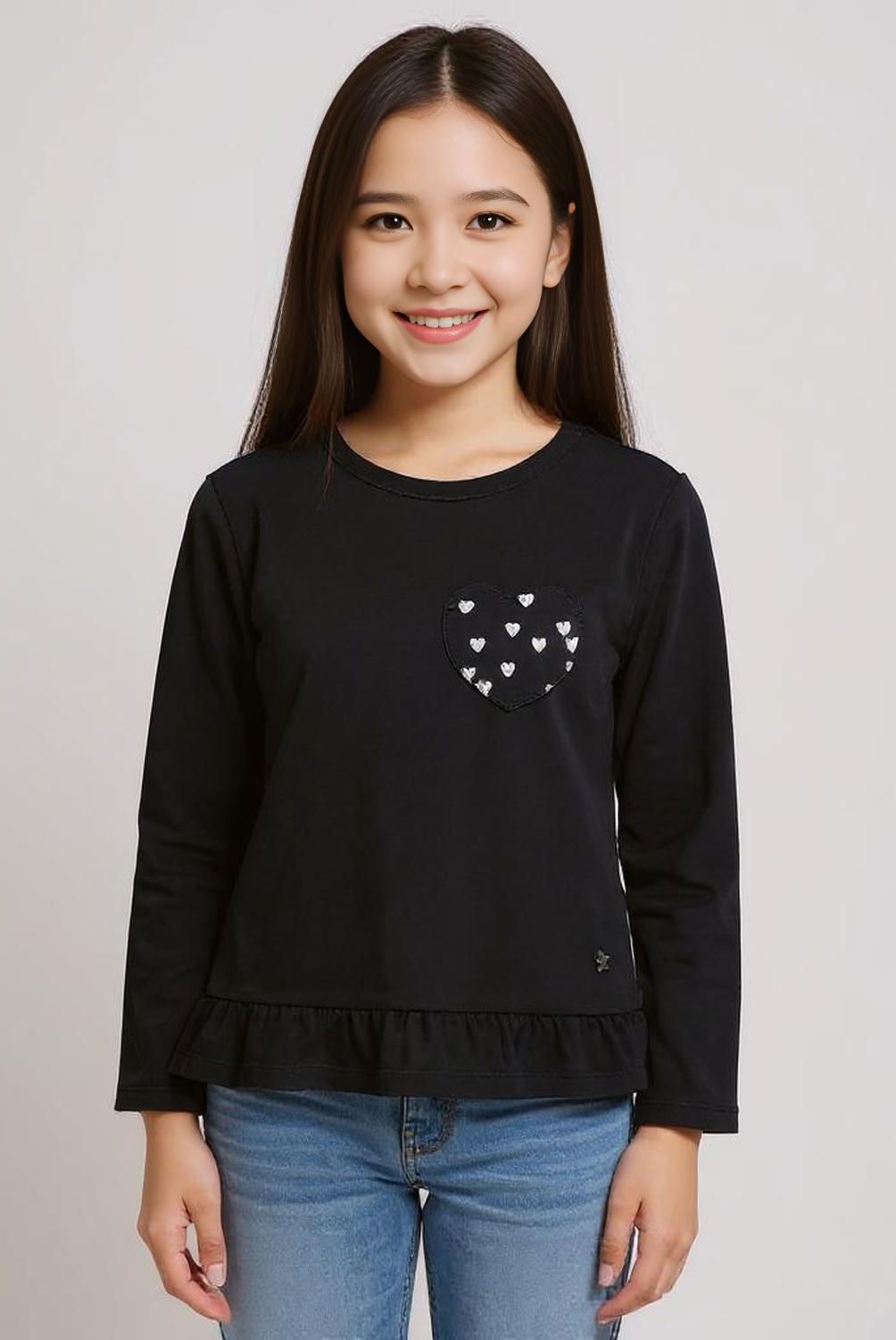 YAMP - Polera Manga Larga Algodón Yamp Niña Estampada