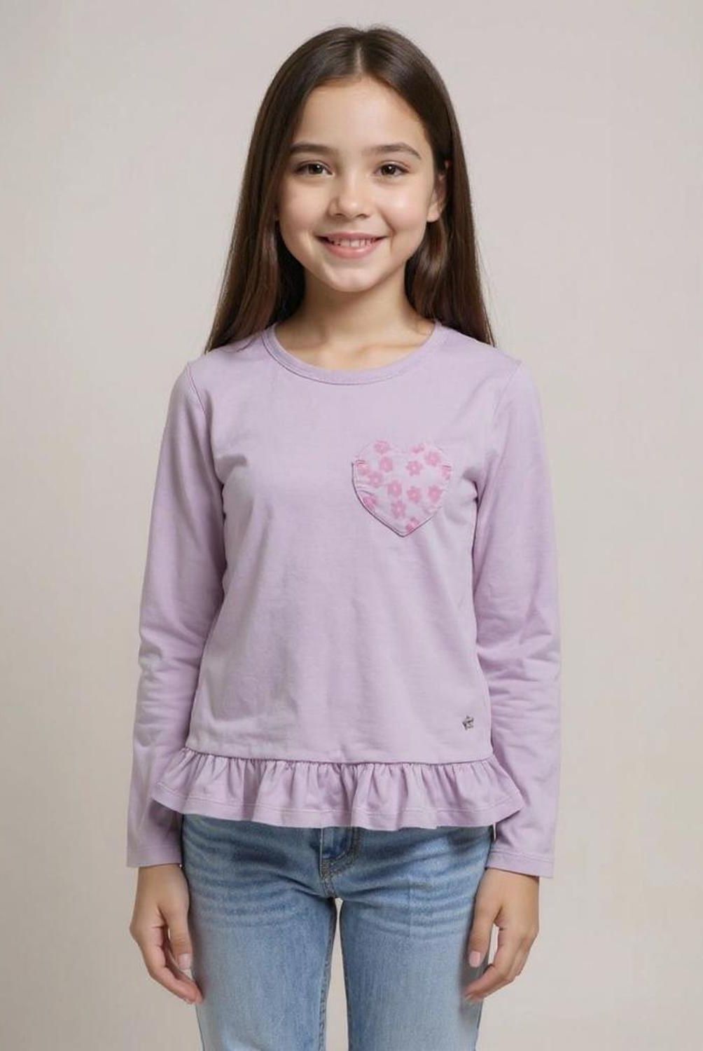 YAMP - Polera Manga Larga Algodón Yamp Niña Estampada
