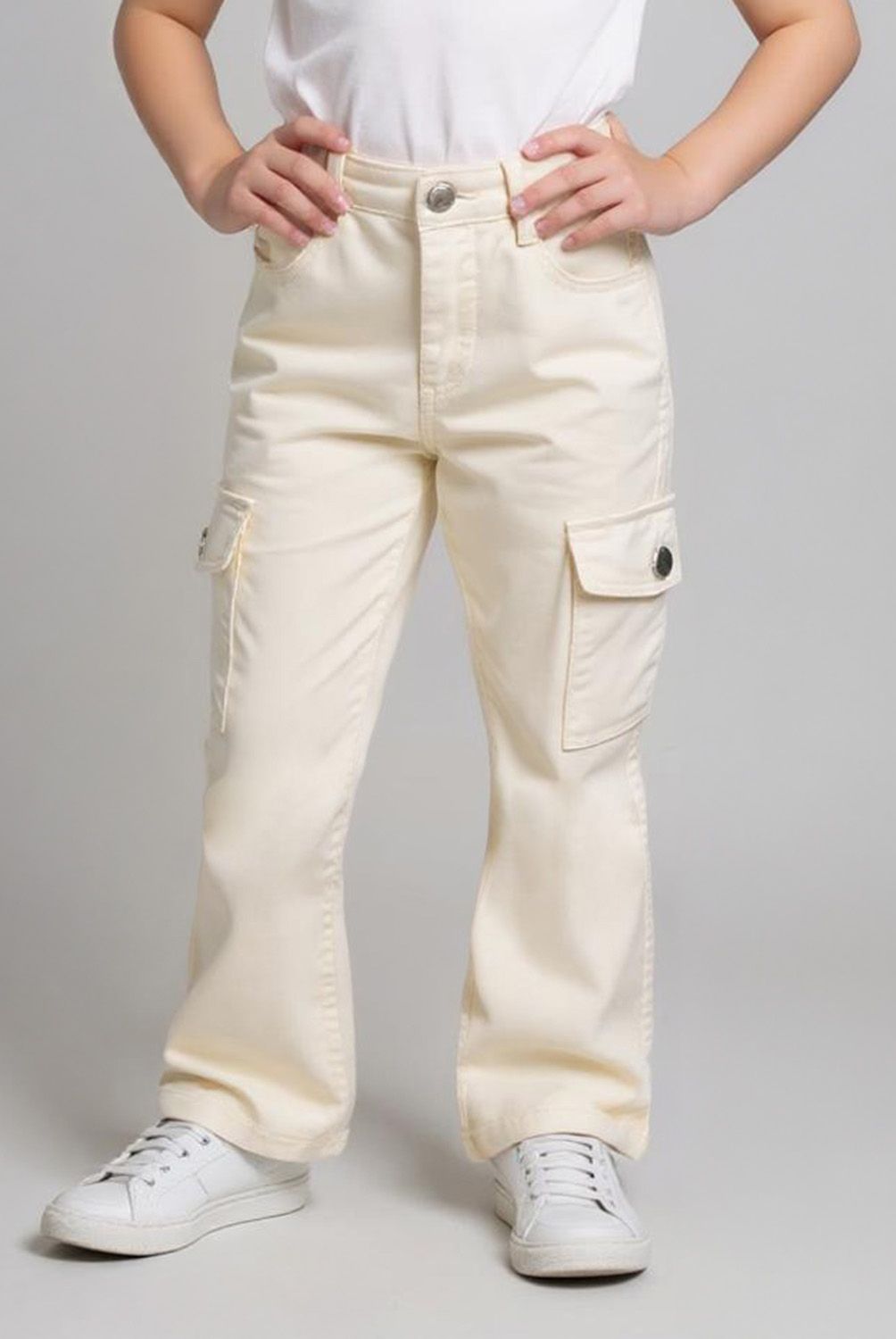YAMP - Pantalón Cargo Yamp Niña Algodón Tiro Medio Casual