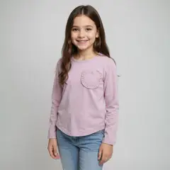 YAMP - Polera Manga Larga Algodón Niña Estampada