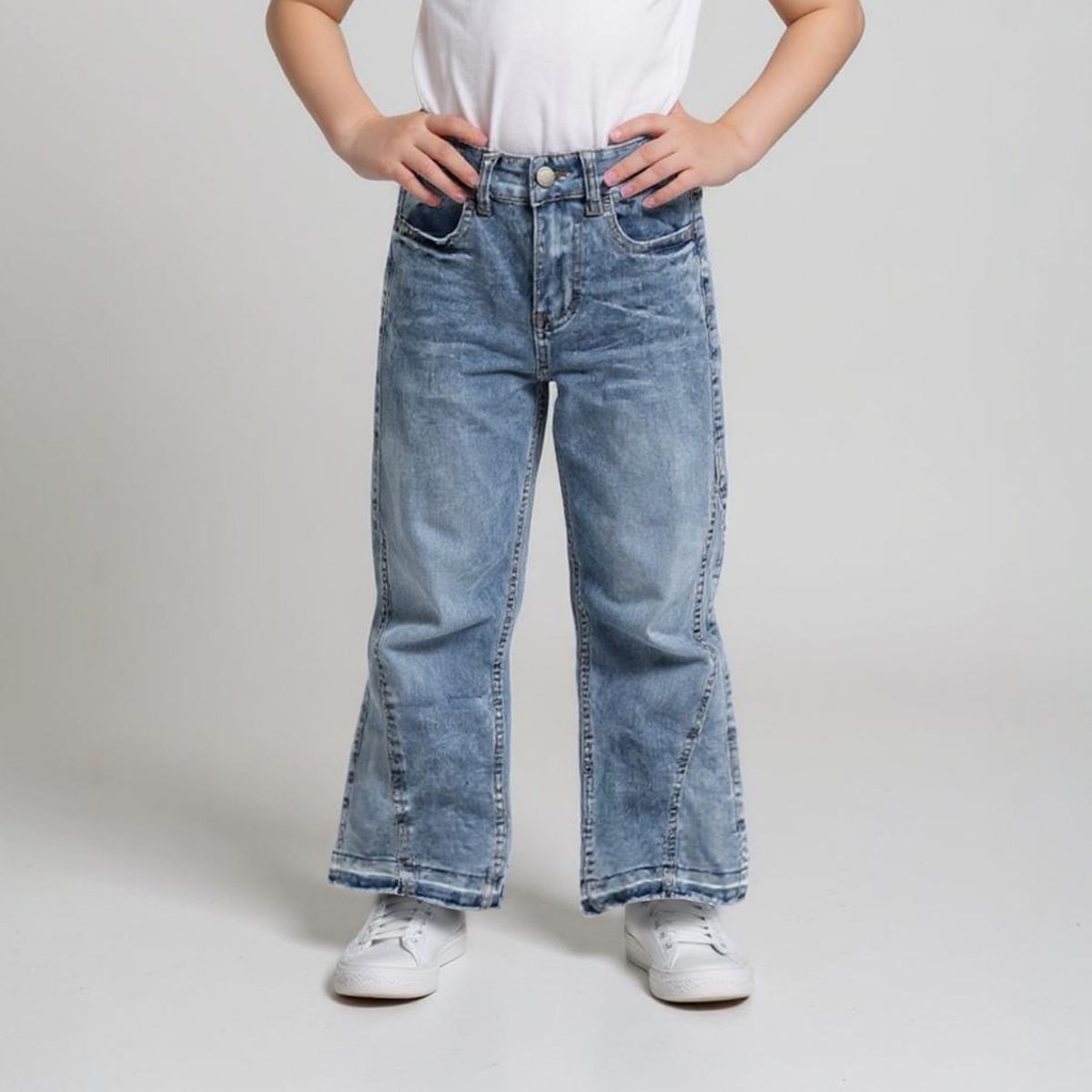 YAMP - Jeans Wide Leg Denim Niña Yamp Tiro Medio